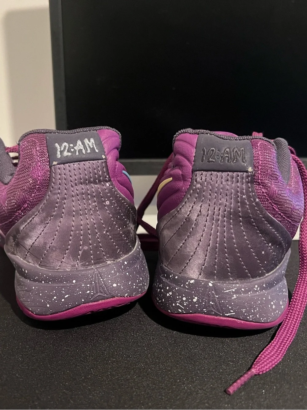 Nike Kids' Purple Low-Top Athletic Shoes with Lime Swoosh